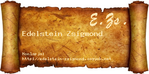 Edelstein Zsigmond névjegykártya